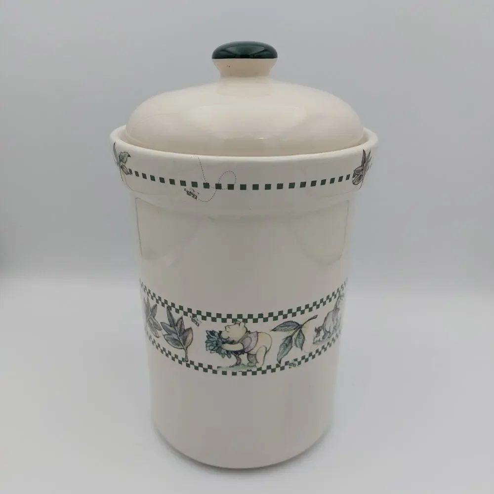 Disney Winnie the Pooh Works Cookie Jar Ceramic Stoneware Canister Treat Pot VTG